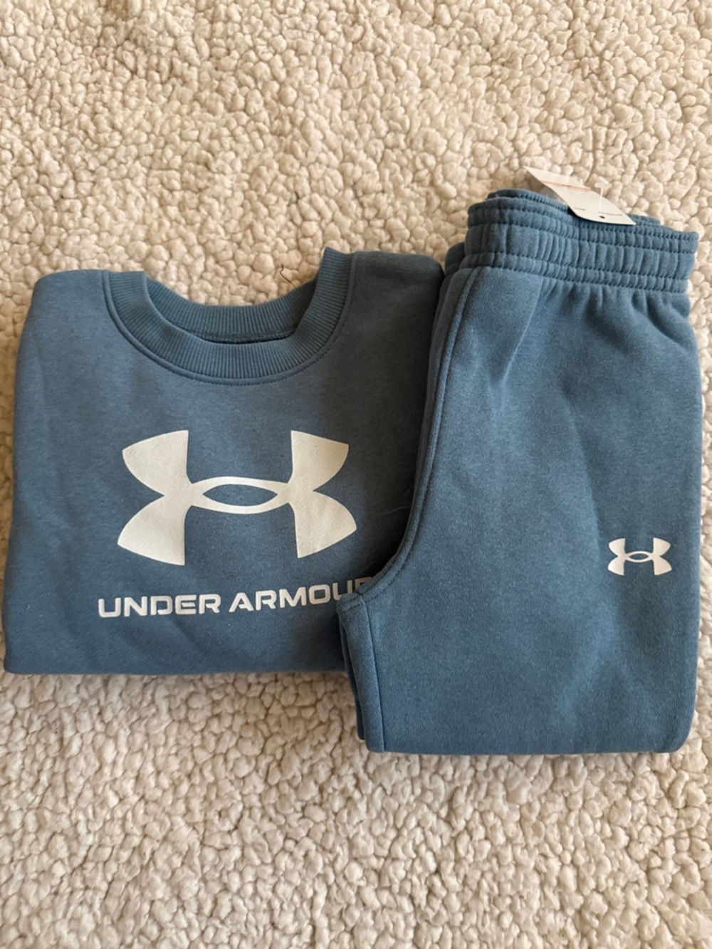 Under Armour Slate Blue Kids Logo Crewneck & Jogger Set - Picture 2 of 2